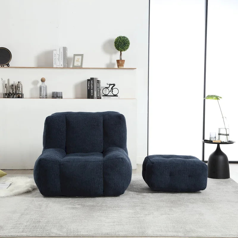 Bean Bag Chair with Memory Foam and Ottoman