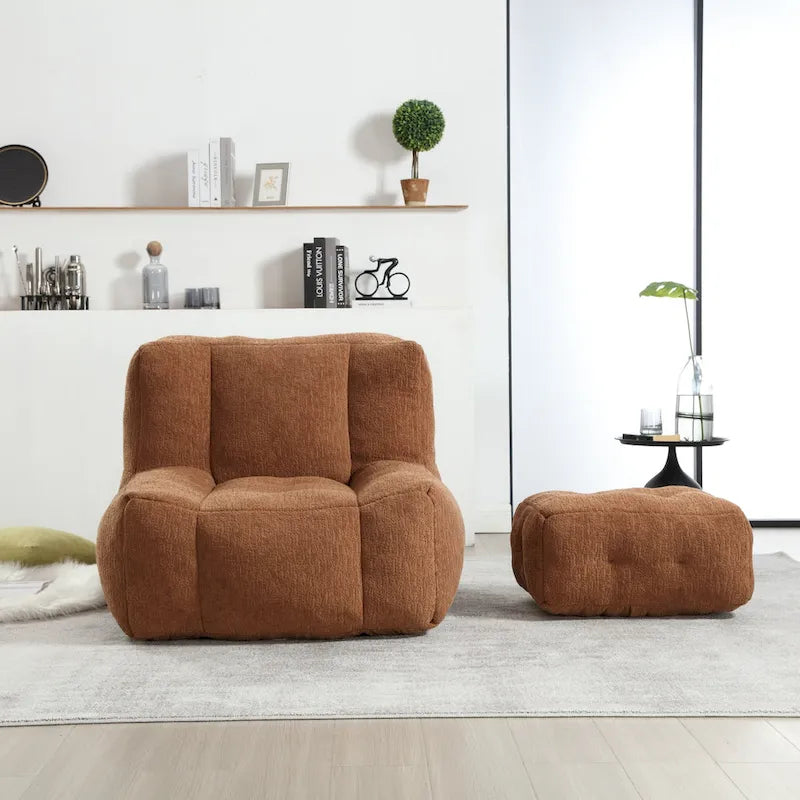 Bean Bag Chair with Memory Foam and Ottoman