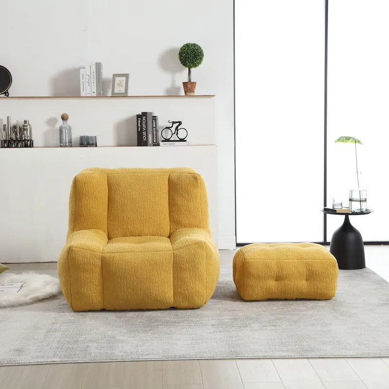 Bean Bag Chair with Memory Foam and Ottoman