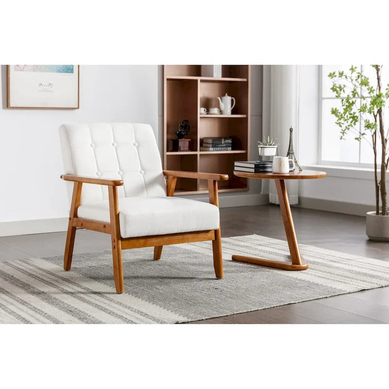 Wooden Upholstered Accent Arm Chair