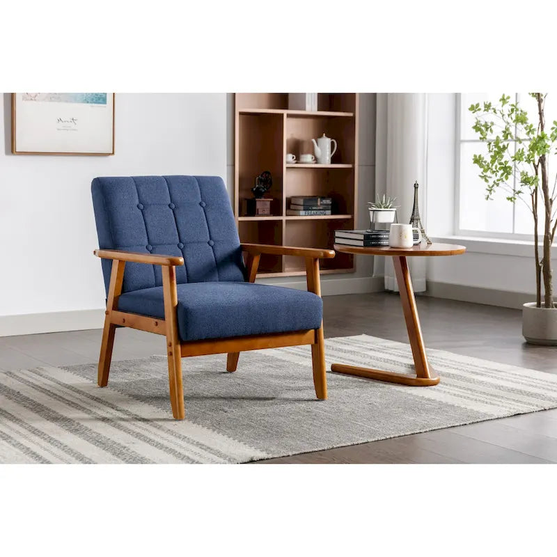 Wooden Upholstered Accent Arm Chair