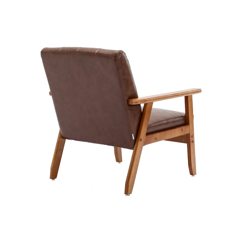 Wooden Upholstered Accent Arm Chair