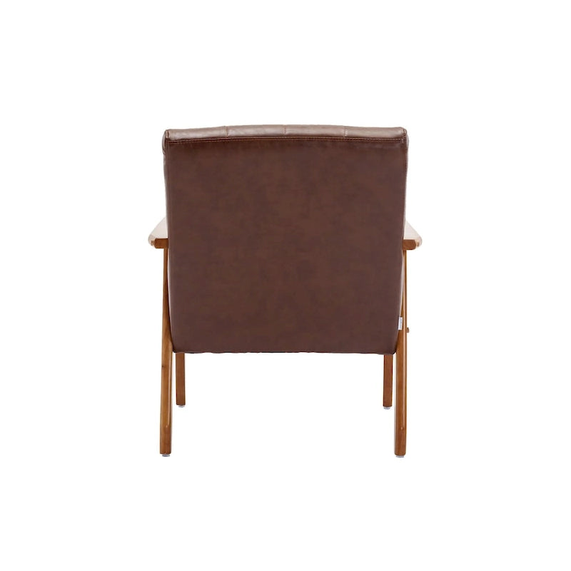 Wooden Upholstered Accent Arm Chair