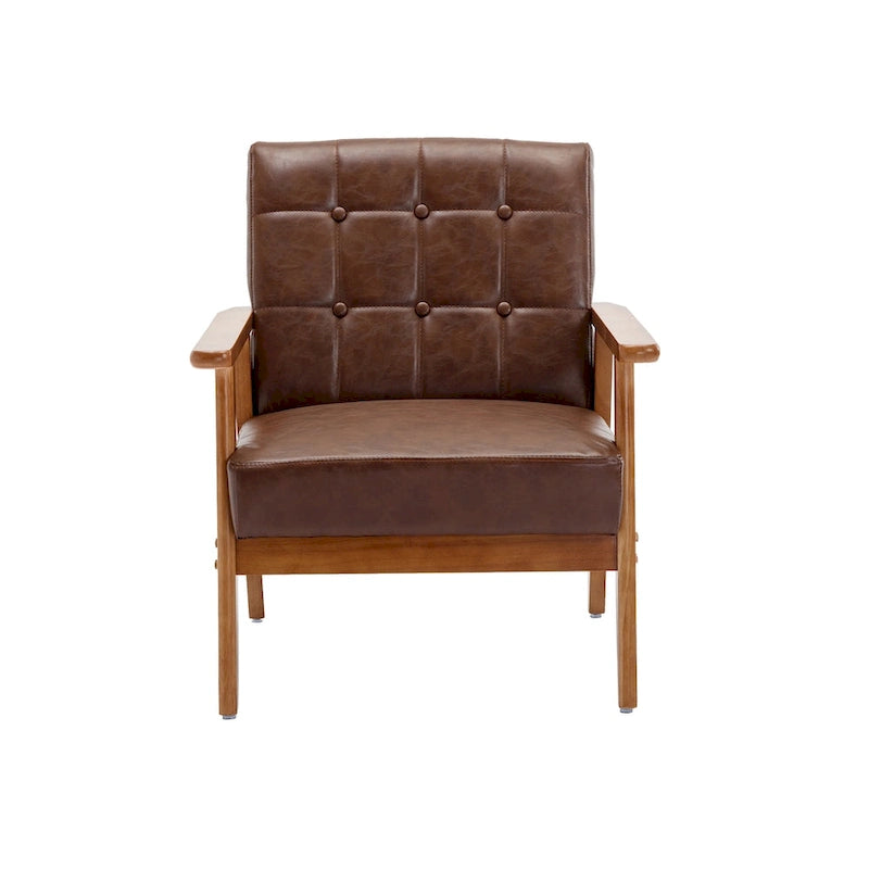 Wooden Upholstered Accent Arm Chair