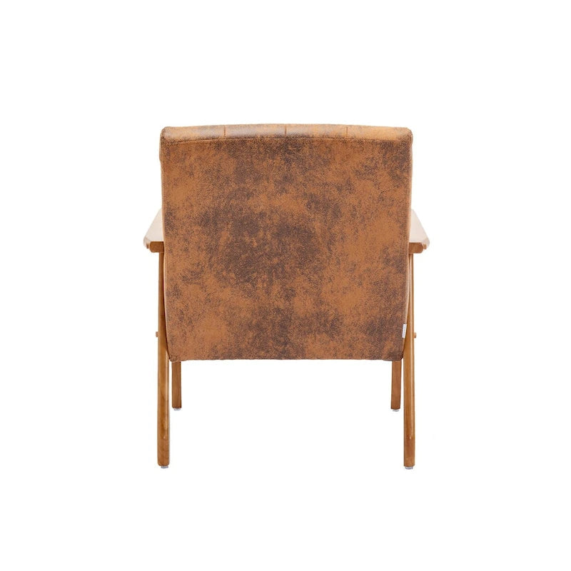 Wooden Upholstered Accent Arm Chair