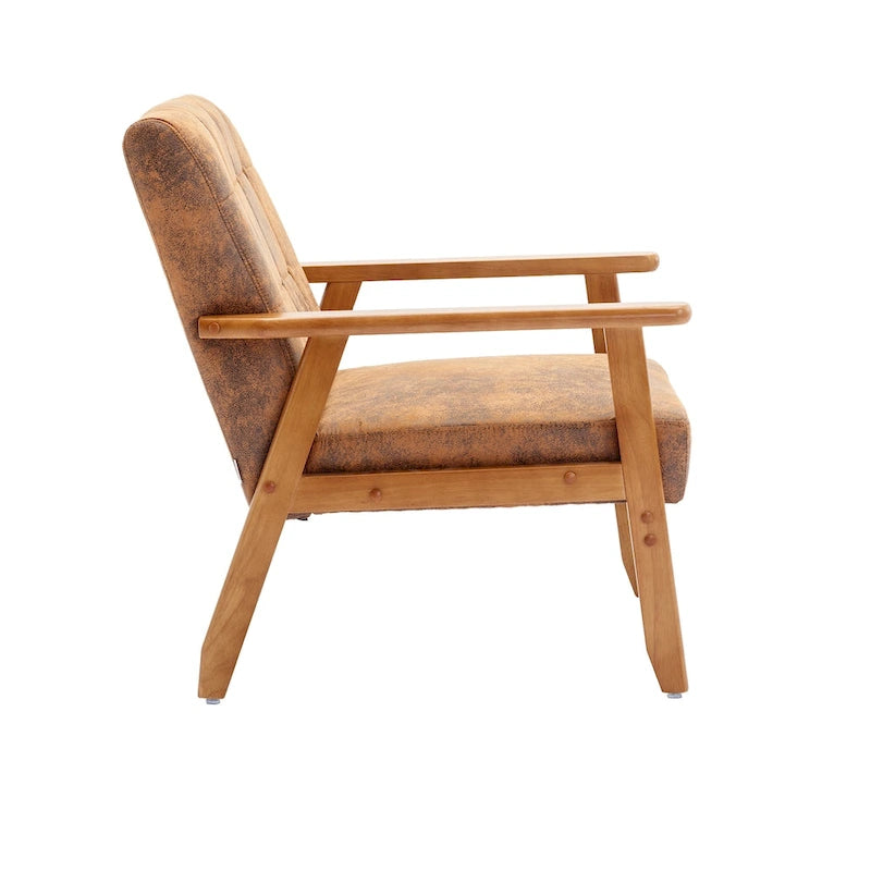 Wooden Upholstered Accent Arm Chair