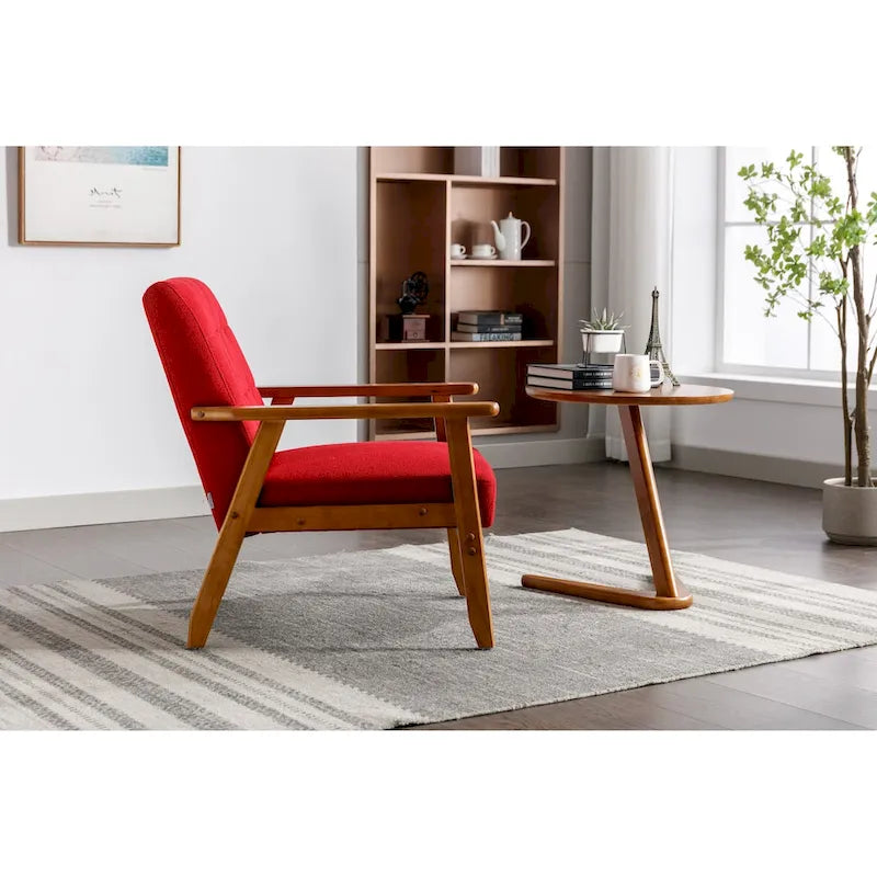 Wooden Upholstered Accent Arm Chair