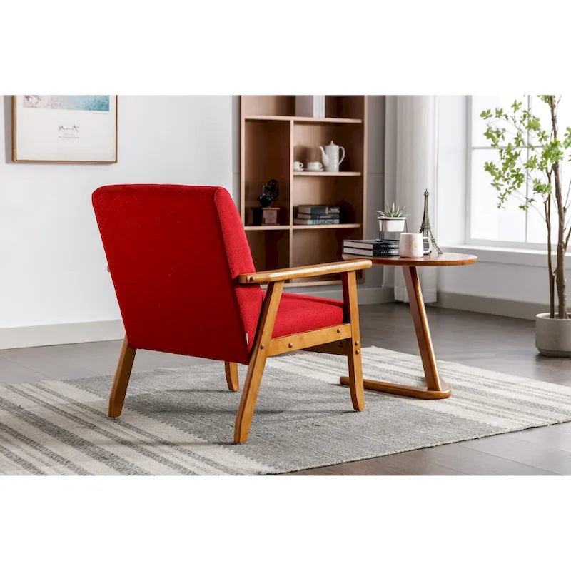 Wooden Upholstered Accent Arm Chair