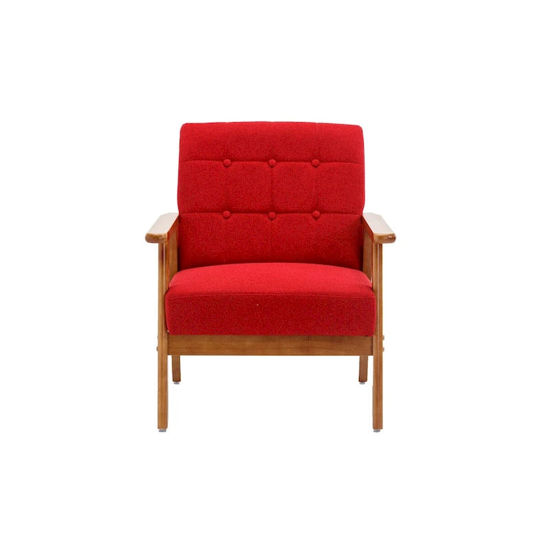 Wooden Upholstered Accent Arm Chair