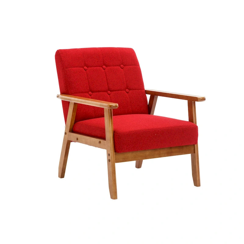 Wooden Upholstered Accent Arm Chair