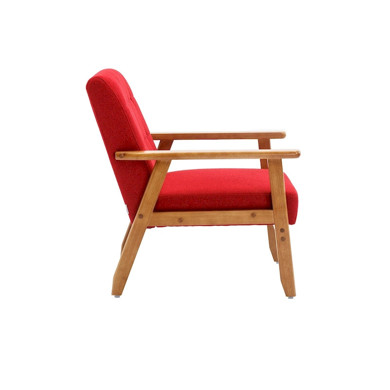 Wooden Upholstered Accent Arm Chair