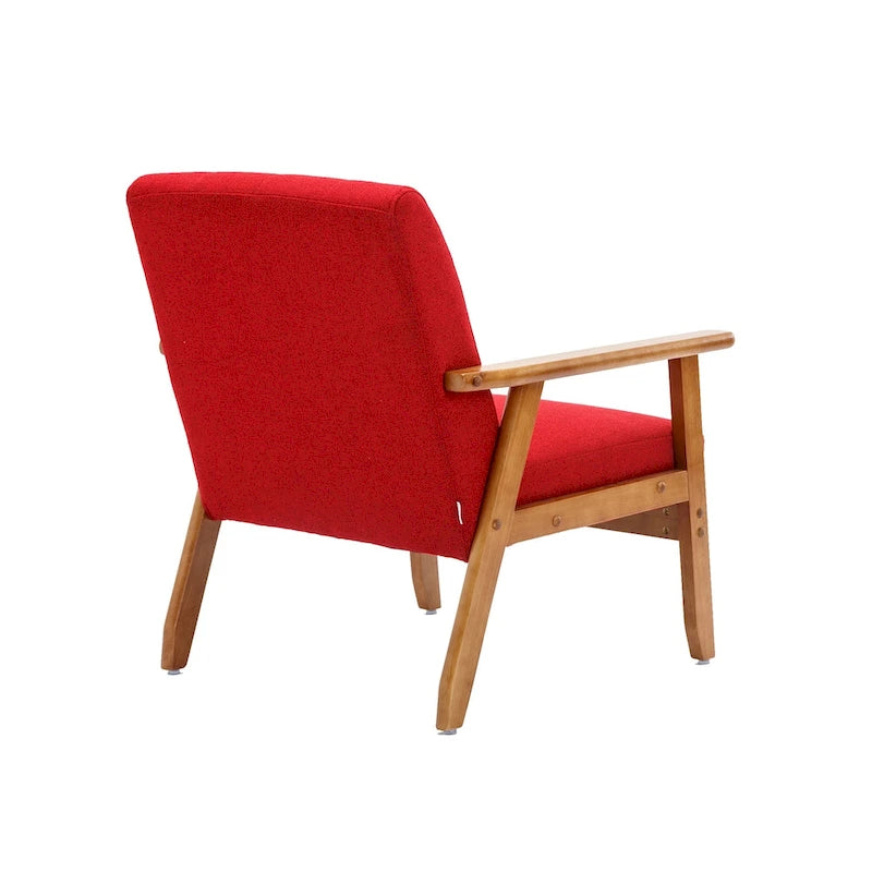Wooden Upholstered Accent Arm Chair