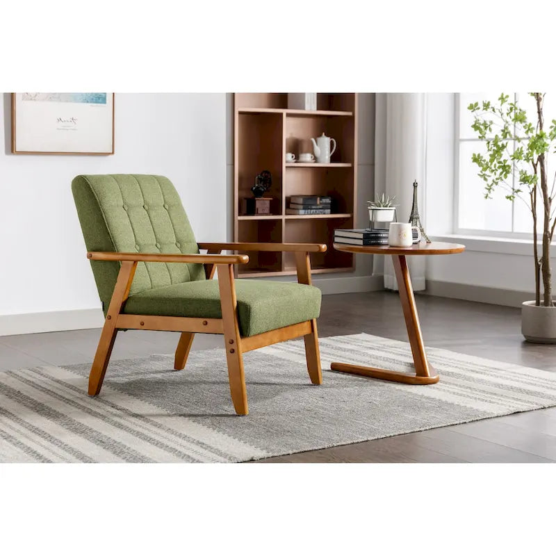 Wooden Upholstered Accent Arm Chair