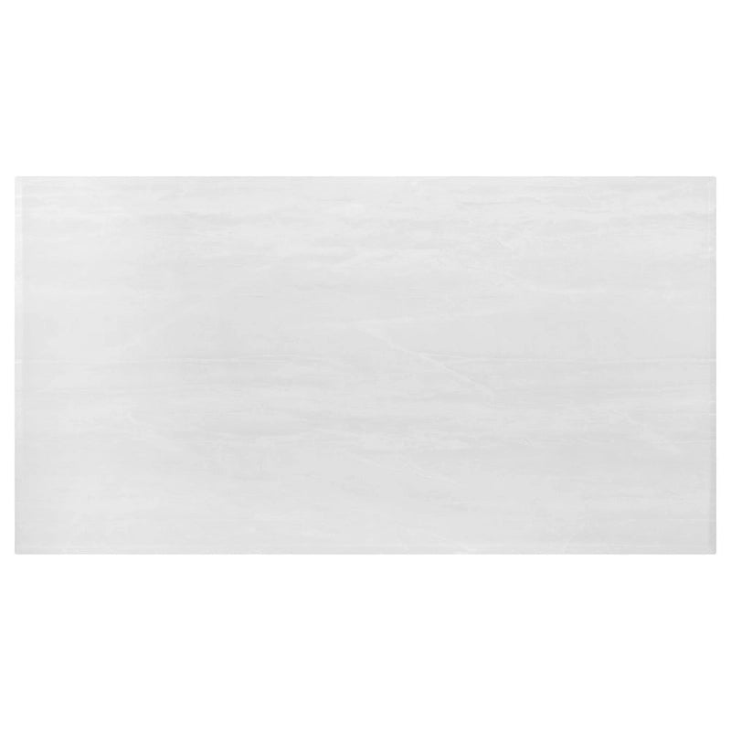 71" Rectangular Dining Table – White Faux Marble Top & Chrome Pedestal Base
