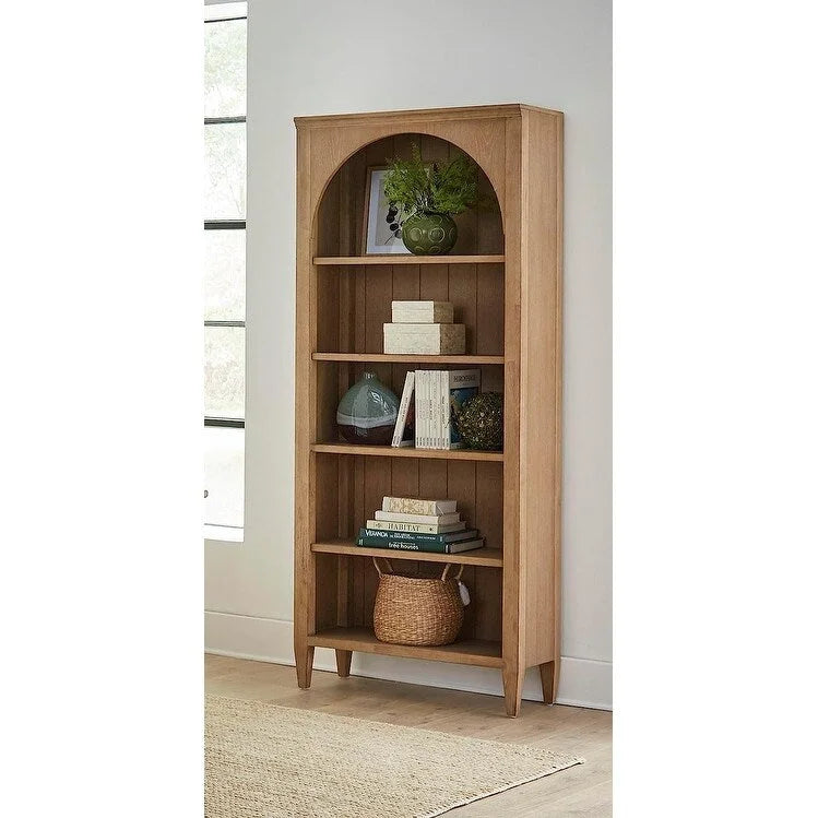 Modern Wood Open Bookcase with Office Shelving & Storage Cabinet, Fully Assembled, Light Brown