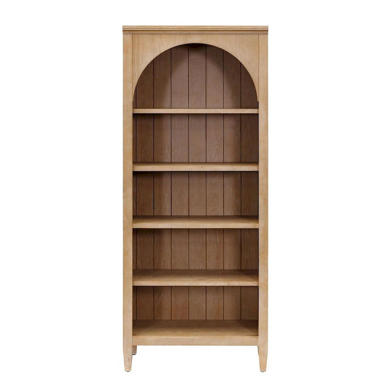 Modern Wood Open Bookcase with Office Shelving & Storage Cabinet, Fully Assembled, Light Brown