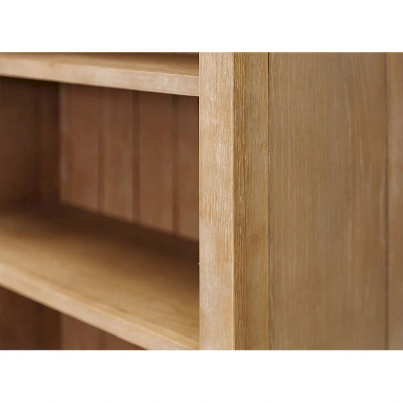 Modern Wood Open Bookcase with Office Shelving & Storage Cabinet, Fully Assembled, Light Brown