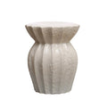 Sculpted Round Stoneware Stool