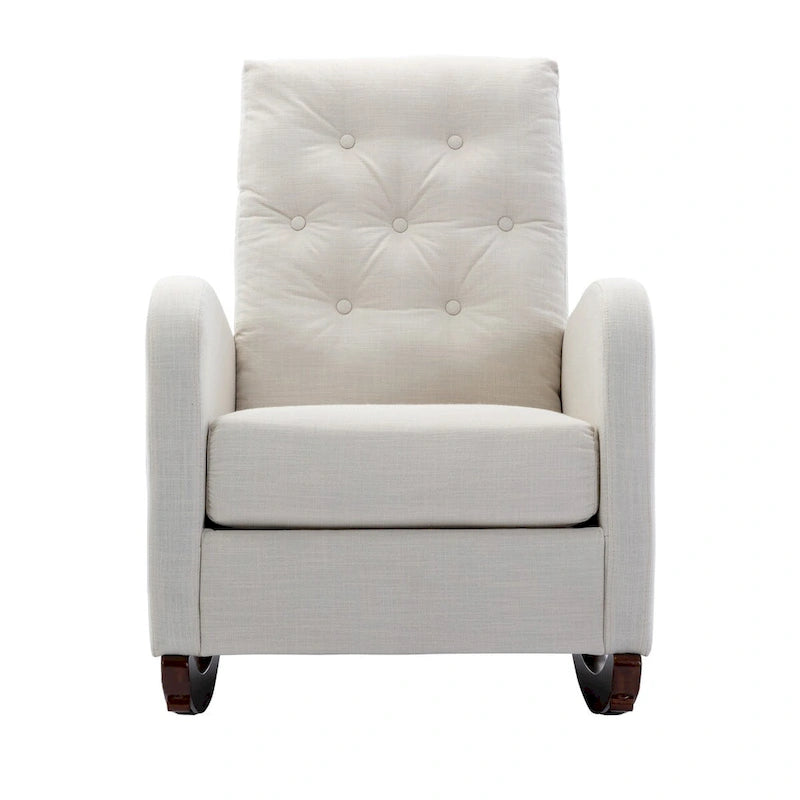 High Back Rocking Chair Nursery Chair, Padded Seat Armchair