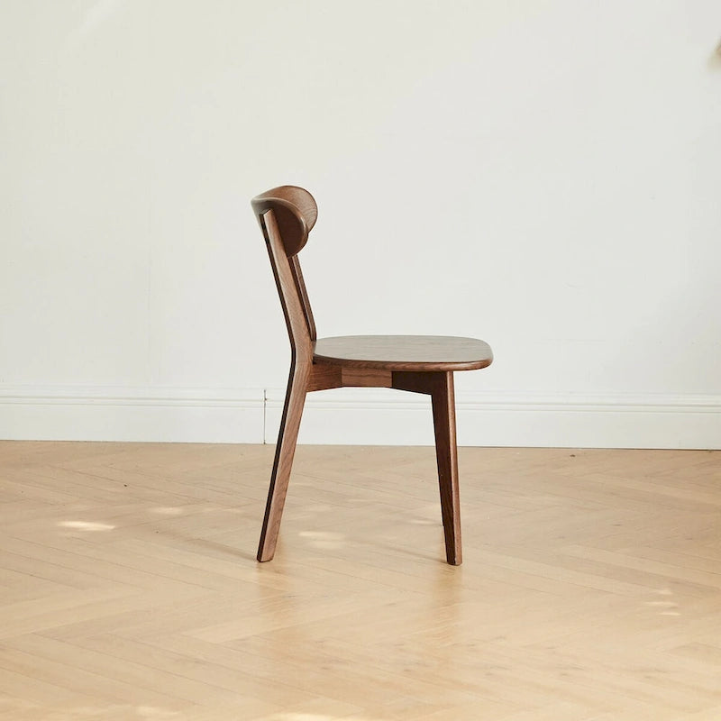 Solid Oak Wood Dining Chair – Natural Grain, Comfortable Backrest, 46.5×54×80cm