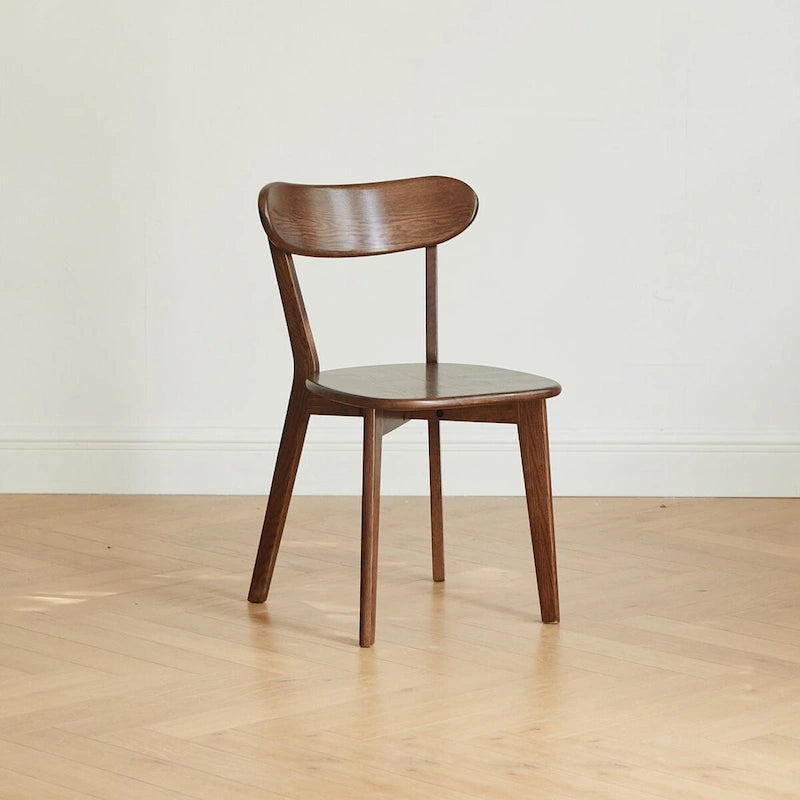 Solid Oak Wood Dining Chair – Natural Grain, Comfortable Backrest, 46.5×54×80cm