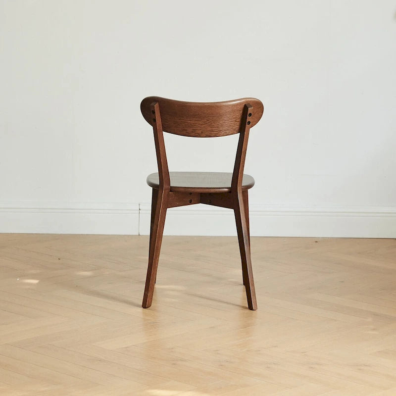 Solid Oak Wood Dining Chair – Natural Grain, Comfortable Backrest, 46.5×54×80cm