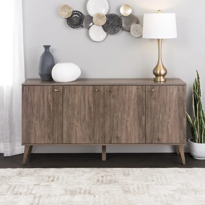 Bahut moderne milieu de siècle à 4 portes – 64 L x 32 H x 16 P