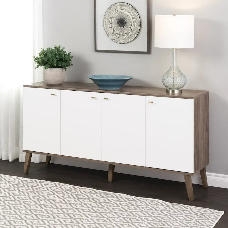 Mid-Century Modern 4-Door Buffet - 64 W x 32 H x 16 D