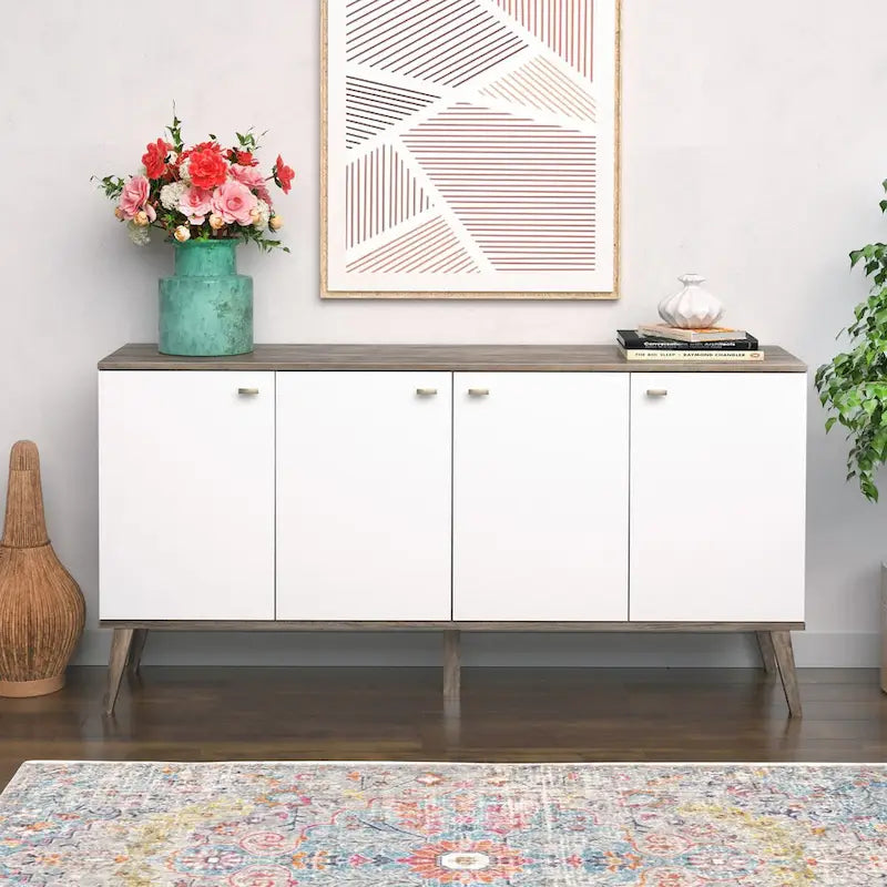 Mid-Century Modern 4-Door Buffet - 64 W x 32 H x 16 D