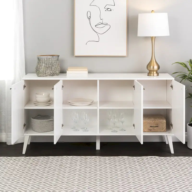 Mid-Century Modern 4-Door Buffet - 64 W x 32 H x 16 D
