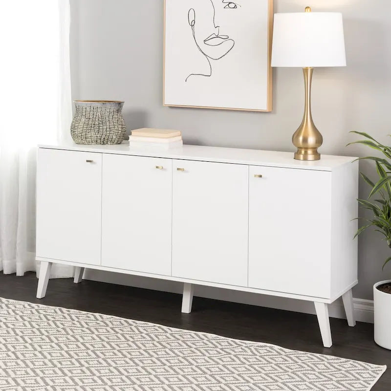 Mid-Century Modern 4-Door Buffet - 64 W x 32 H x 16 D