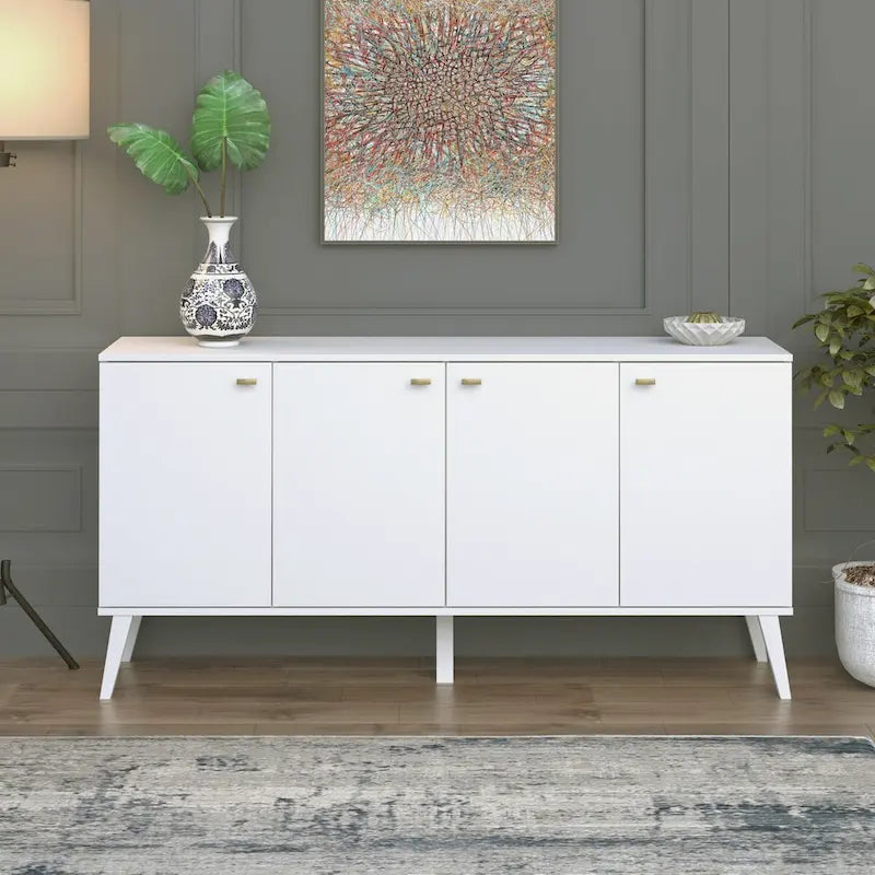 Mid-Century Modern 4-Door Buffet - 64 W x 32 H x 16 D