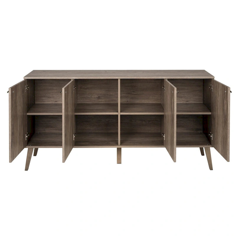 Mid-Century Modern 4-Door Buffet - 64 W x 32 H x 16 D