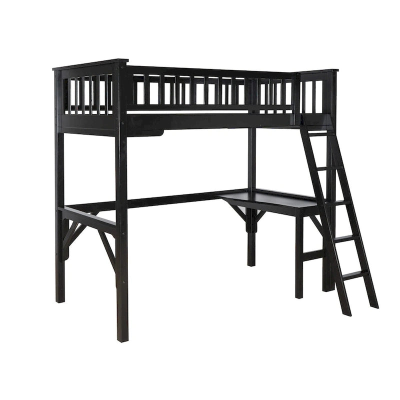 Wooden Twin Study Loft Bed